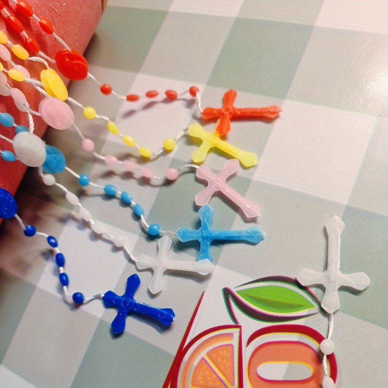 Fluorescent Cross Necklace Set, Glow-in-the-Dark Y-Shaped Design